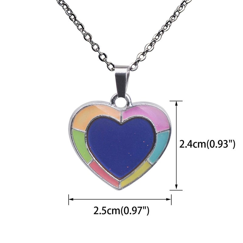 FM FM42 Temperature Sensing Color Changing Heart Pendant Necklace with Glow in the Dark Frame ZN1314 - Image 5